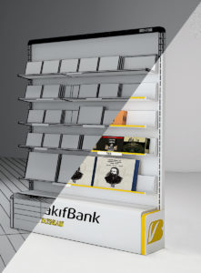 3D tasarım vakıf bank  kitap standı-yandan-1